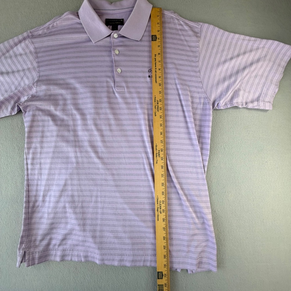 Cutter & Buck Men's XL Lavender Striped Short Sleeve Golf Polo Embroidered Logo - Picture 4 of 11
